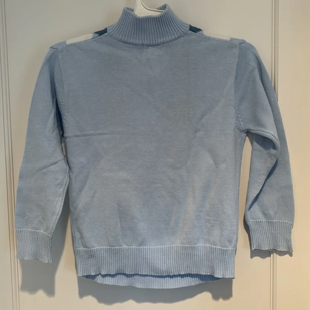 The Children’s Place 1/4 zip blue argyle long sleeve sweater in size S (5/6)